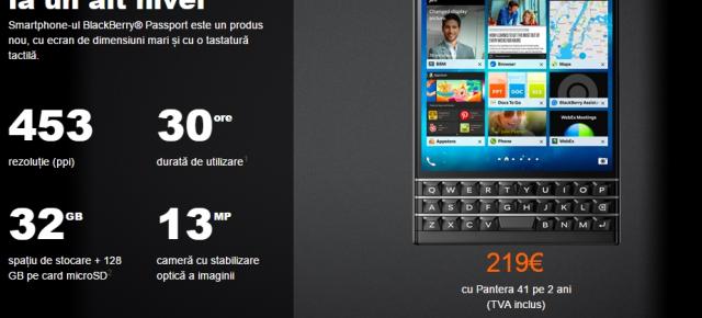 BlackBerry Passport ajunge acum și În oferta Orange la un preț de 2.641 lei fără abonament