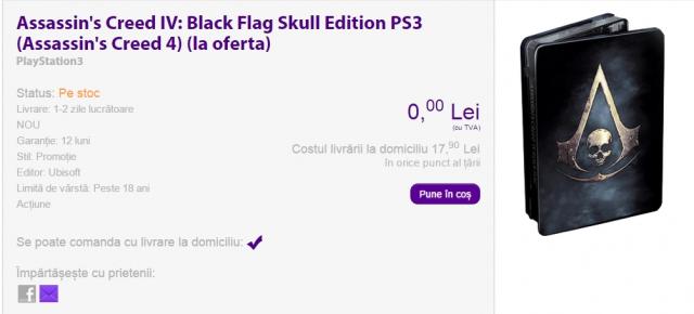 Pe GamerLand.ro există În acest moment jocuri și console video la 0 lei (mai mult ca sigur greșeală)