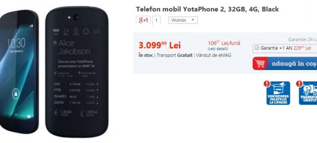 Yota Phone 2 acum În stocurile eMAG și MarketOnline.ro