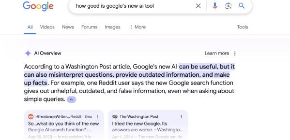 AI-ul Google le spune oamenilor să mănânce lipici și pietre, nu are o părere bună despre Google Search