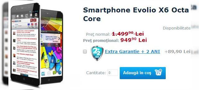 Ofertă de weekend: Evolio X6, smartphone octa core la preț sub 1000 de lei