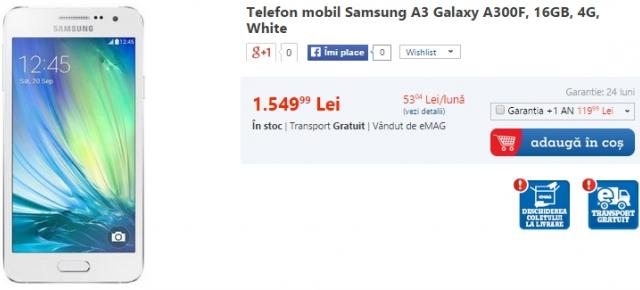 Samsung Galaxy A3 și Galaxy A5 disponibile acum și prin intermediul eMAG.ro