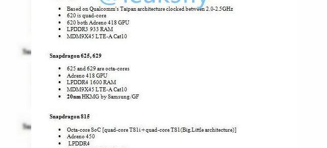 Primele detalii despre următoarele procesoare Snapdragon 815 și Snapdragon 820 ajung pe web