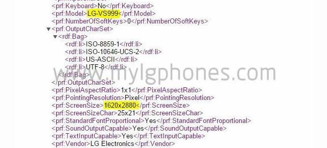 LG G4 ar putea sosi cu un display 3K, conform unei scăpări legate de terminal, În versiunea Verizon