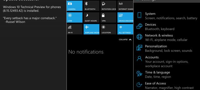 Noi capturi de ecran din Windows 10 pentru telefoane (Preview) apar pe web
