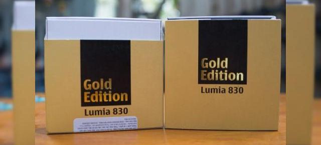 Nokia Lumia 830 Gold Edition fotografiat pe alb și negru, scos din cutie În Vietnam