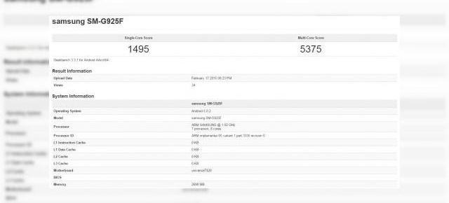 Samsung Galaxy S6 Edge testat în GeekBench, vine cu procesor Exynos 7420 şi Android 5.0.2