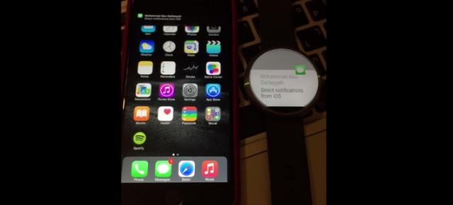 Dezvoltatorul MohammadAG de pe XDA Forum găsește o metodă prin care notificările sunt trimise de pe iOS pe un ceas Android Wear