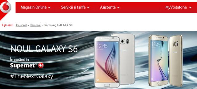 Vodafone România confirmă lansarea lui Samsung Galaxy S6 şi S6 Edge din 17 aprilie