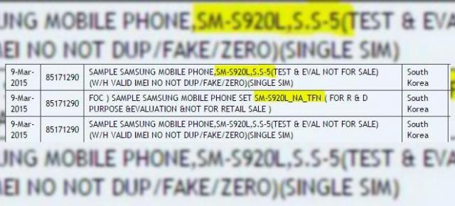 Samsung S920L se afișează în cadrul unor documente de import; acesta rulează Android 5.0.2 și aduce un panou de 5 inch
