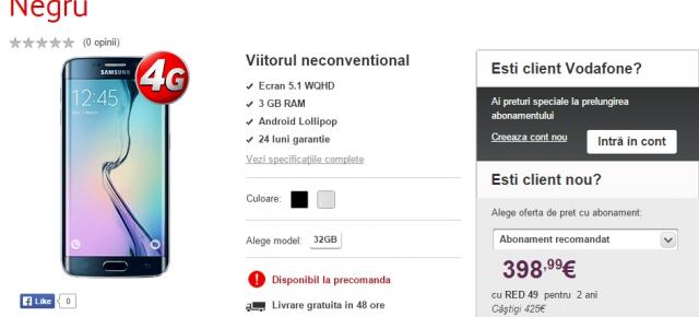 Samsung Galaxy S6 și S6 Edge sosesc la pre-comandă și prin Vodafone România