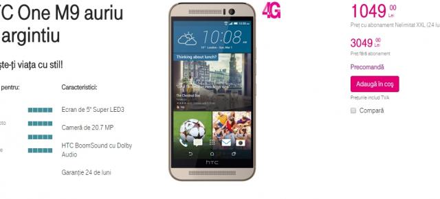 HTC One M9 ajunge și în stocurile operatorului Telekom România