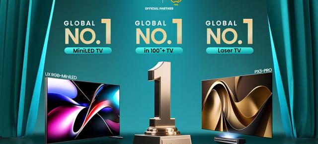 Hisense domină segmentul televizoarelor de top în 2025; cifre record la MiniLED, Laser și diagonale de peste 100 de inci
