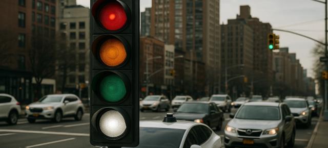 Semaforul viitorului are o a patra culoare; Alb pentru coordonarea mașinilor autonome