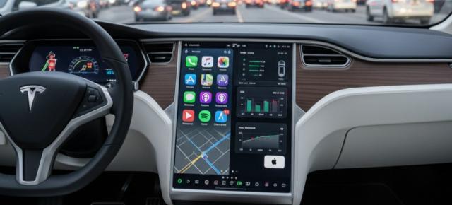 Apple CarPlay pe automobilele Tesla în sfârșit! Funcția este testată la nivel intern
