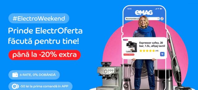 eMAG Electro Weekend vine cu extra reduceri tentante, ocazia ideală pentru cadourile de Valentine's Day