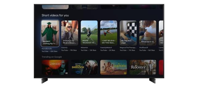 Google TV aduce YouTube Shorts pe ecranul principal; update-ul vine cu funcții AI și un screensaver nou din Google Photos