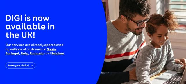 DIGI de astăzi oficial în Marea Britanie! Oferă servicii de internet fix prin fibră de până la 10 Gbps 