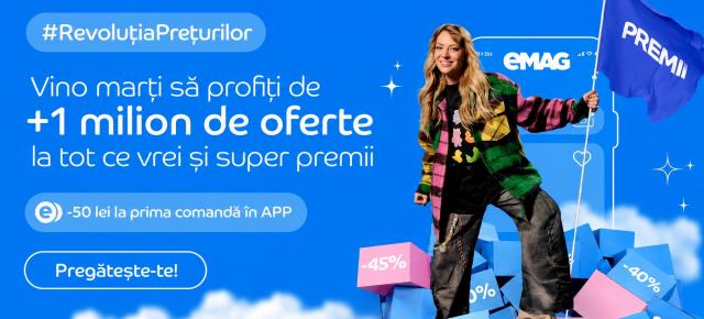 Revoluția Prețurilor revine la eMAG; iPhone 17 Pro Max și sute de carduri cadou se află printre premiile campaniei
