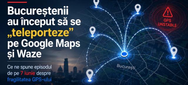 Bucureștenii au început să se „teleporteze” pe Google Maps și Waze - ce ne spune episodul de pe 7 iunie despre fragilitatea GPS-ului