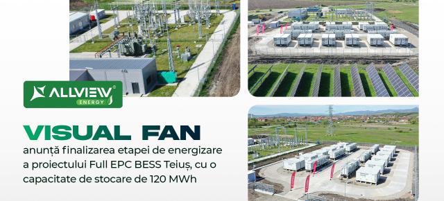 Sistemul de stocare de 120 MWh de la Teiuș intră într-o nouă etapă după finalizarea lucrărilor realizate de Allview Energy