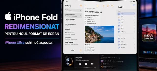 Cum arată iPhone Fold redimensionat pentru noul format de ecran; iPhone Ultra schimbă aspectul!