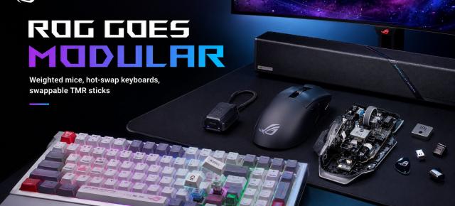 ASUS face perifericele ROG tot mai modulare: mouse cu greutăți, joystick-uri TMR schimbabile și tastaturi hot-swap