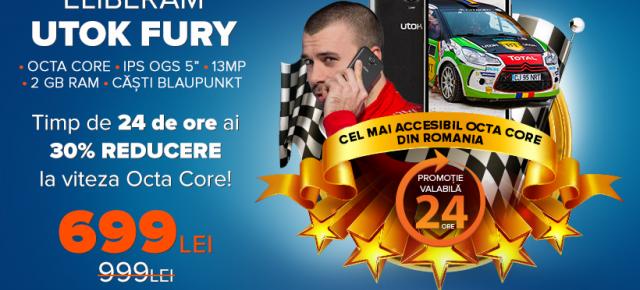 UTOK Fury, cel mai accesibil smartphone octa-core din România este disponibil la prețul de 699 lei pentru 24 ore