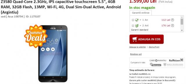 Summer Deals: Asus ZenFone 2 (4 GB RAM) costă 1.599 lei la evoMAG.ro