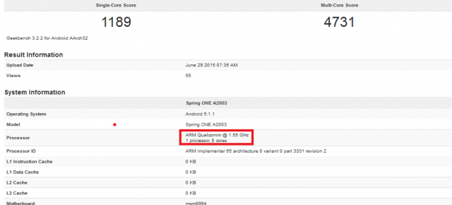 OnePlus 2 îşi face apariţia în varianta cu 4 GB RAM pe listele benchkmarkului GFXBench