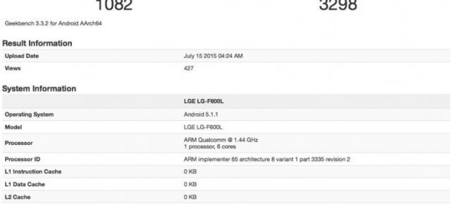 Un misterios telefon LG îşi face apariţia în GeekBench 3, vine cu procesor Qualcomm Snapdragon 808