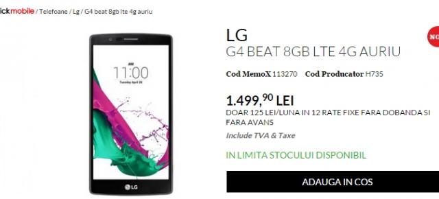 LG G4 Beat sosește în stocul QuickMobile la un preț de 1.499 lei