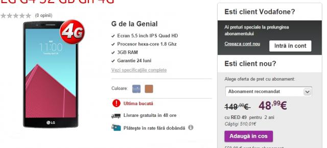 Vodafone oferă reduceri la telefoane odată cu reînnoirea sau încheierea unui abonament nou