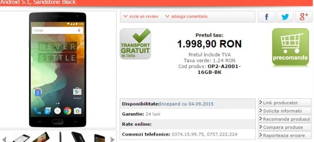 OnePlus 2 sosește din 4 septembrie și la MarketOnline.ro; iată prețurile