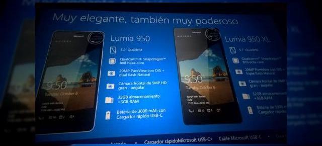 Noi fotografii cu Lumia 950 XL şi Lumia 950 apar în slide-uri de prezentare Microsoft, cu specificaţii incluse