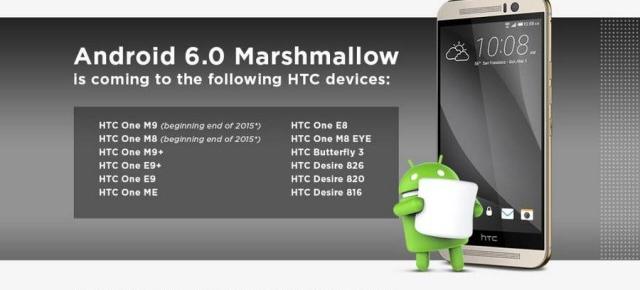 HTC confirmă lista cu terminalele sale care vor primi actualizarea la Android 6.0 Marshmallow