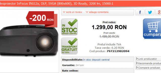 Black Friday 2015 pentru cei care s-au trezit târziu: videoproiector InFocus IN112x - pentru că vine EURO 2016