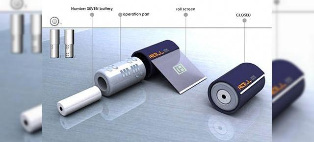 Telefon-concept cu display de tip roll-out