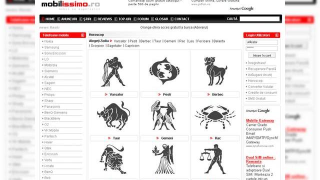 <b>Mobilissimo va prezinta horoscopul!</b>Incepand cu ziua de astazi, site-ul Mobilissimo.ro, prin parteneriat cu eAstrolog.ro, va prezinta&nbsp; noua sa rubrica: "Horoscop". Fie ca sunteti Berbec, Capricorn, Scorpion sau orice alta zodie, puteti accesa sectiunea Horoscop din cadrul site-ului...