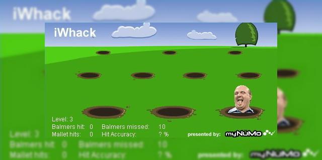 <b>Steve Balmer este batut in primul joc iPhone</b>Primul joc iPhone a aparut pe proaspatul lansat Fun4iPhone prin amabilitatea MyNuMo. iWhack (titlul jocului), il prezinta pe Steve Balmer imitandu-l cum poate el mai bine pe Gene Simmons, iesind din mai multe gauri din pamant. Este treaba evanghelicilor...
