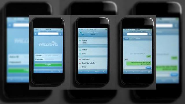 <b>Messenger pentru iPhone: Trillian Astra</b>Pentru fericitii posesori ai unui iPhone, care doresc sa chatuiasca in voie avem o veste buna: aplicatia Trillian Astra poate fi folosita drept instant messenger pe terminalul celor de la Apple. Desi iPhone nu suporta servicii de instant messaging si ar...