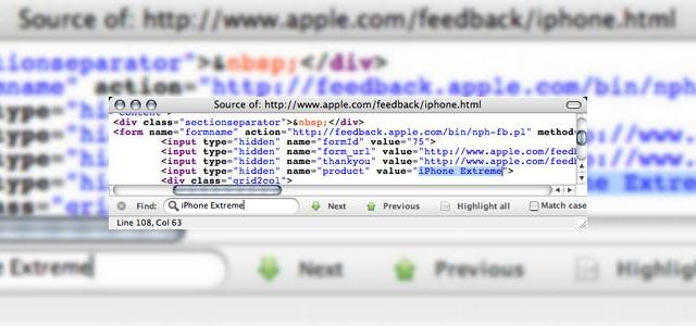 <b>Un nou iPhone dezvaluit de codul sursa al paginii Apple</b>Nu ne-am fi gandit ca Apple este genul de companie care isi boteaza produsele folosind un cuvant ca "Extreme", dar o referire la acest nume, folosit in cazul unui iPhone a fost deja facuta. In timp ce lua la puricat codul sursa al site-ului Apple, un...