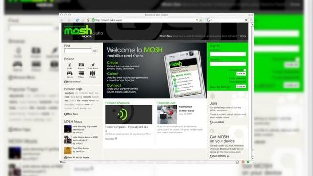 <b>Nokia ofera servicii de customizare si upload prin MOSH</b>Nokia tocmai a anuntat un nou feature al popularului sau site de social networking, MOSH. Pe numele sau SEEK, acest serviciu este cunoscut ca "a treia dimensiune in evolutia lui MOSH". SEEK se axeaza pe abilitatea de a uploada si impartasi continuturi cu...