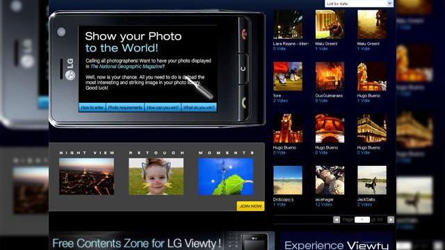 <b>LG organizeaza un concurs de fotografie cu premii in bani si telefoane Viewty</b>LG a anuntat ieri concursul foto online Viewtyful World, intitulat astfel pornind de la numele celebrului telefon cu camera profesionala de 5 megapixeli, LG Viewty. &nbsp; Viewtyful World a debutat in data de 10 aprilie si dureaza pana pe 11 iunie, avand...
