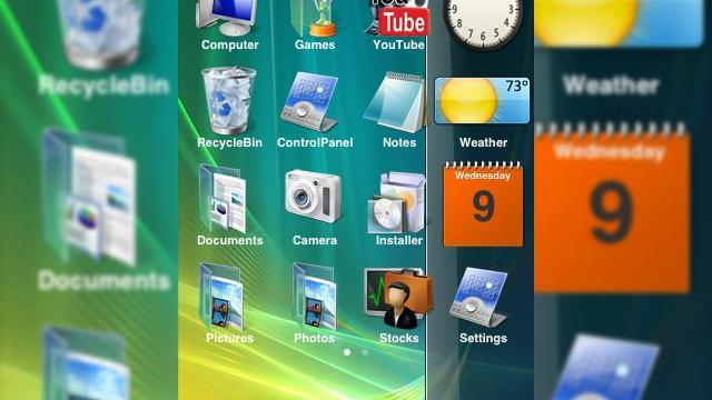 <b>Vista pe iPhone, cel putin ca tema</b>Suntem siguri ca posesorii de iPhone nu ar dori sa existe un produs pe telefonul lor purtand numele de "Vista", de vreme ce au optat deja pentru un produs lansat de catre rivalul celor de la Microsoft. Totusi, o tema pentru fundal nu poate face rau...