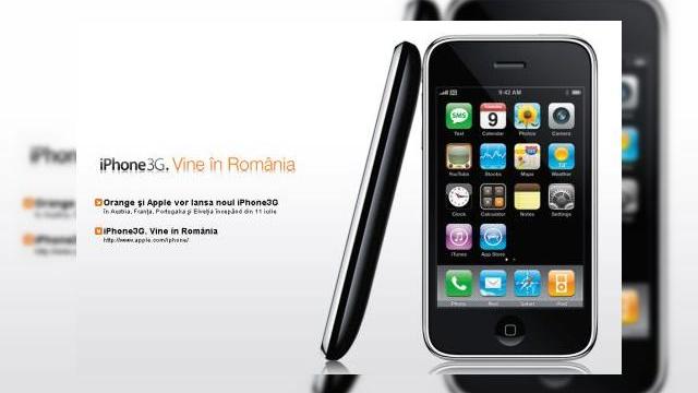 <b>iPhone 3G se lanseaza in Romania prin Orange</b>Aflam ieri ca primul val de iPhone-uri 3G nu va "lovi" Romania, deoarece nu ne numaram printre cele 22 de tari in care va avea loc lansarea in premiera a handsetului. In ciuda acestui fapt, iata insa ca iPhone isi face aparitia pe site-ul Orange.ro. In...