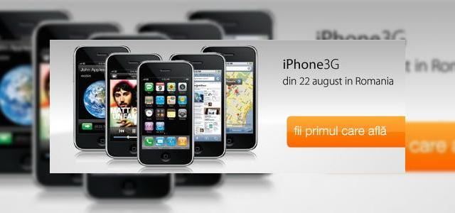 <b>iPhone 3G in Romania prin Orange peste 15 zile!</b>Aflam ca iPhone 3G va fi comercializat din data de 22 august, prin intermediul fidelului cititor SUPERSTAR, care ne-a mai furnizat informatii de incredere si in trecut. Telefonul produs de Apple va fi pus in vanzare de catre Orange Romania, in 6 magazine...