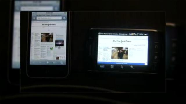 <b>iPhone 3G versus BlackBerry Storm intr-un test al browserelor (Video)</b>Unul dintre expertii de la Crackberry.com a decis ca este momentul ca noul BlackBerry Storm sa se infrunte cu iPhone 3G, la capitolul viteza a browserului web, astfel ca a realizat un test al celor 2 terminale, pe care il puteti viziona in clipul urmator:...