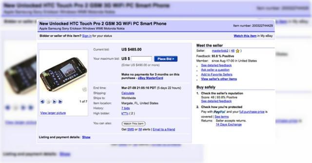 <b>HTC Touch Pro 2, disponibil acum "la liber" pe eBay</b>Dupa ce am trecut cu bine de sarbatorile dedicate doamnelor si inceputului primaverii, este timpul sa ne rasfatam la un shopping de gadgeturi. Ideal ar fi un HTC Touch Pro 2, proaspat prezentat la MWC 2009 si aparut recent pe eBay, intr-o licitatie destul...