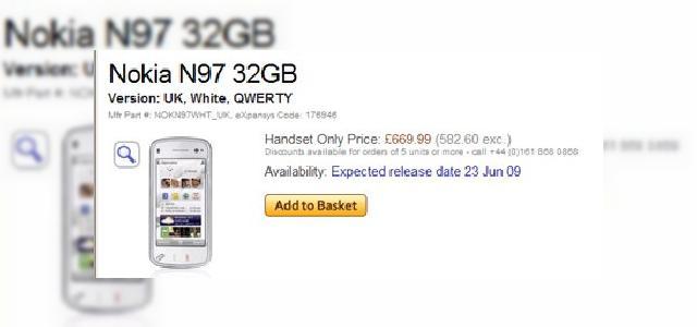 <b>Nokia N97 va sosi pe piata in data de 23 iunie?</b>Dupa ce Expansys anunta ca va lansa noul HTC Touch Diamond2 luna viitoare, iata ca acelasi retailer promite ca va pune in vanzare faimosul Nokia N97 32 GB in Marea Britanie in jurul datei de 23 iunie. Terminalul va costa aproximativ 720 de euro si va...